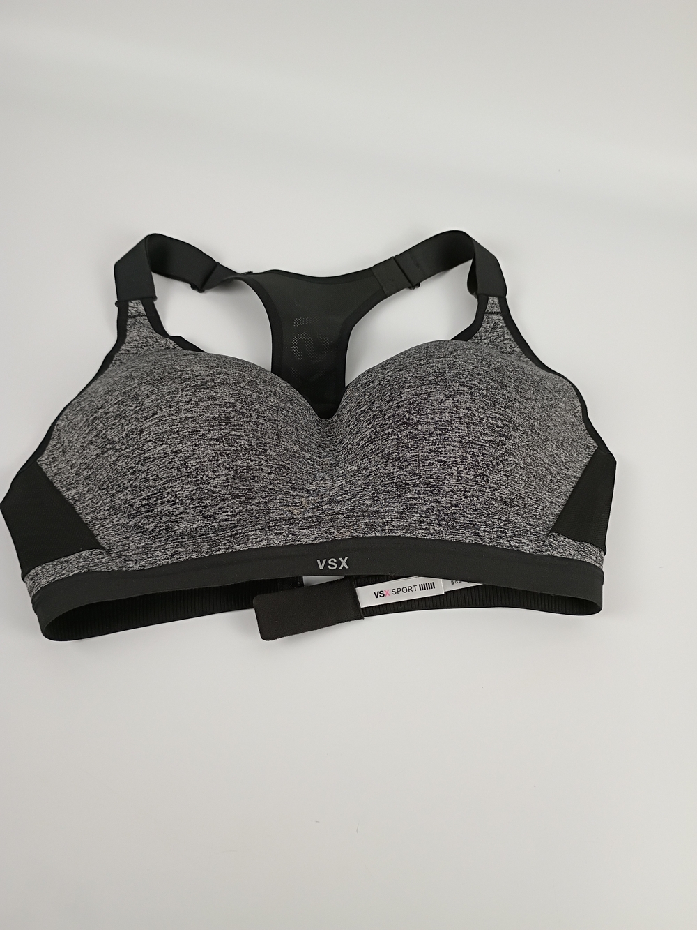 VSX Heather Gray and Black High-Support Sports Bra